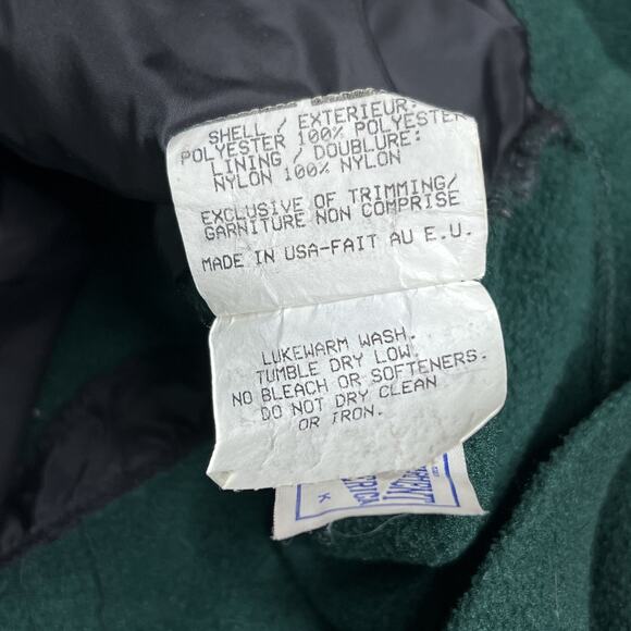 Vintage 90s Green Fleece Hummingbird Jacket Embroidered Union Made Cinch Waist - Picture 7 of 8